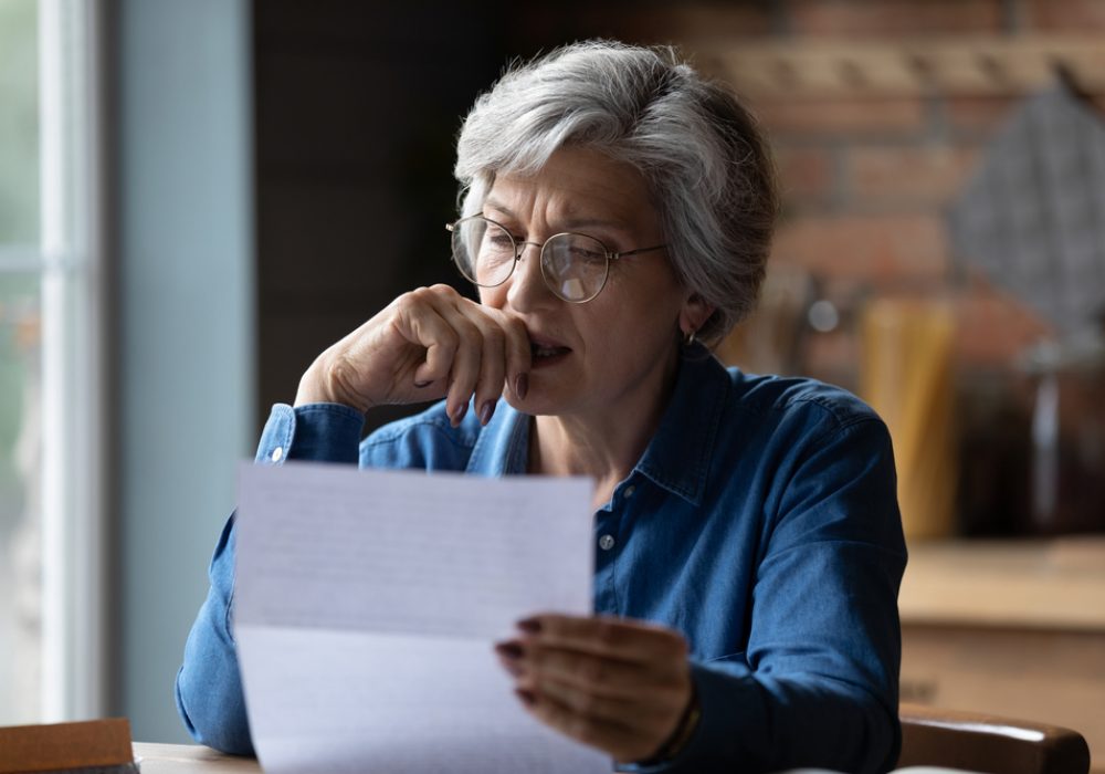 Ugly,News.,Distressed,Old,Age,Hispanic,Female,Check,Documents,At