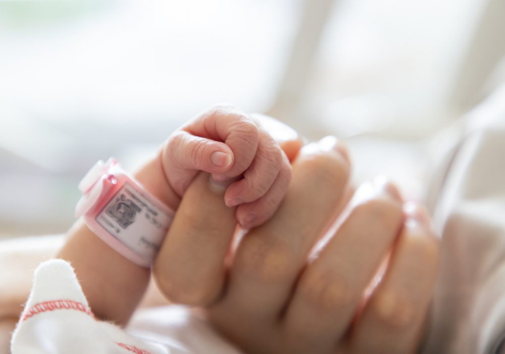 New,Born,Baby,Hand,Hold,Mum,Index,Finger.,Concept,: