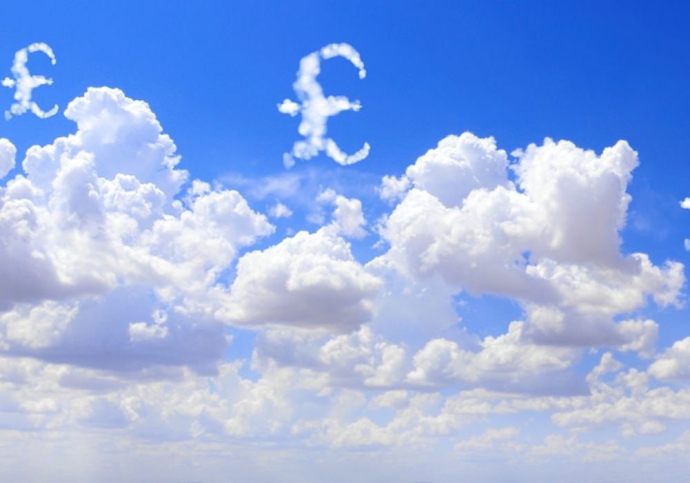 Money,Making.,Great,Britain,Pound,Sterling,Sign,In,The,Clouds.