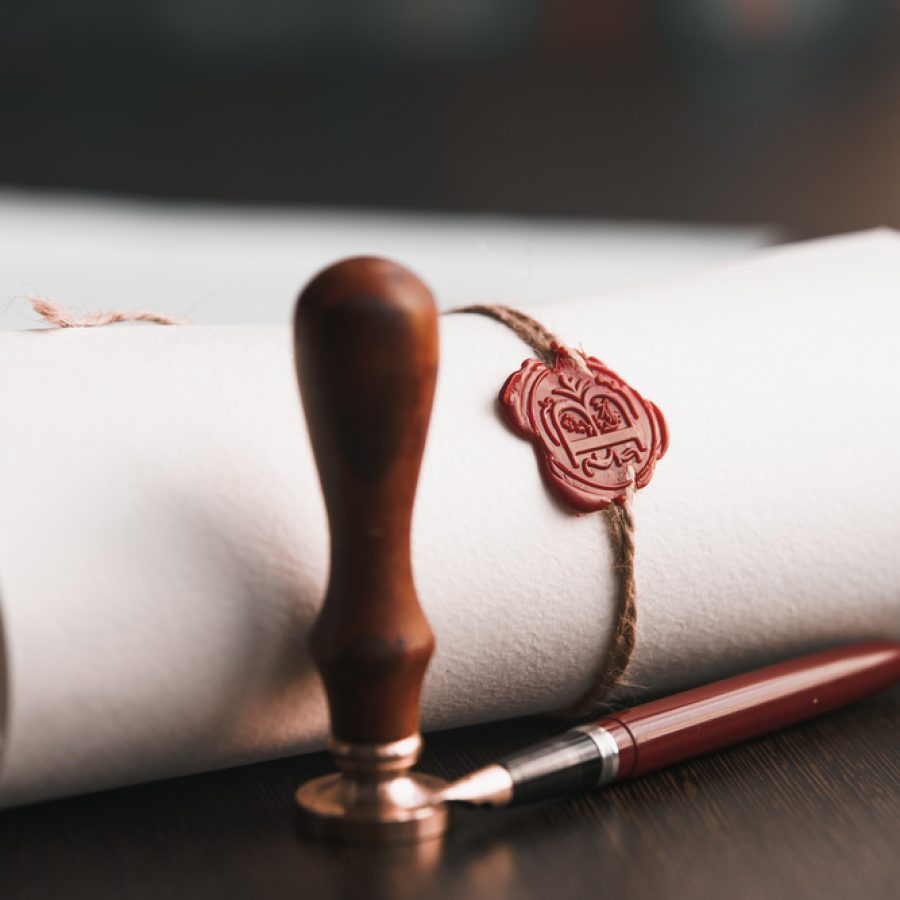 Notary's,Public,Pen,And,Stamp,On,Testament,And,Last,Will.